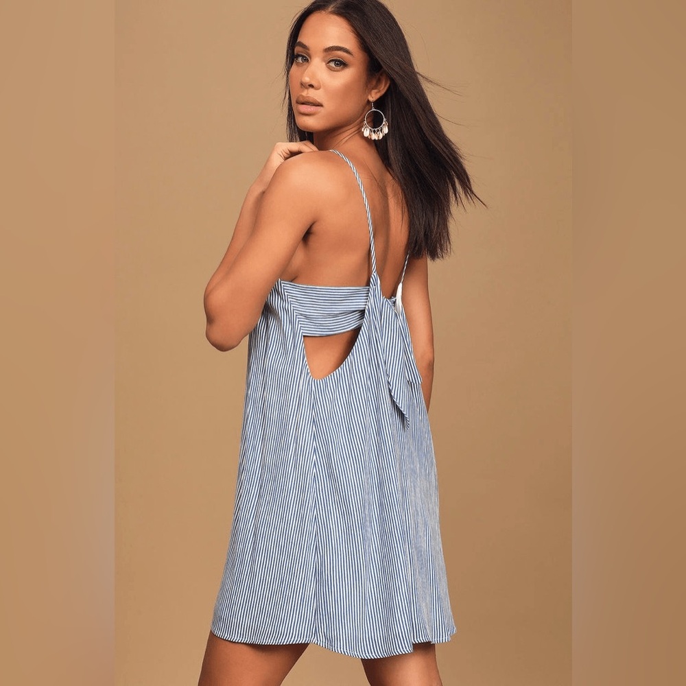Lulu's Adrift Tie-Back Mini Dress